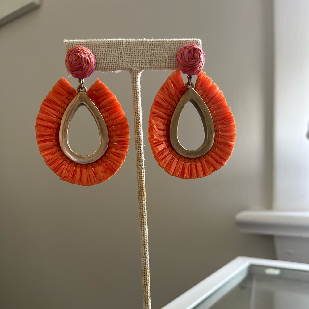 Orange beachy earrings